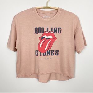 ROLLING STONES Cropped Graphic Tee S Band Trendy